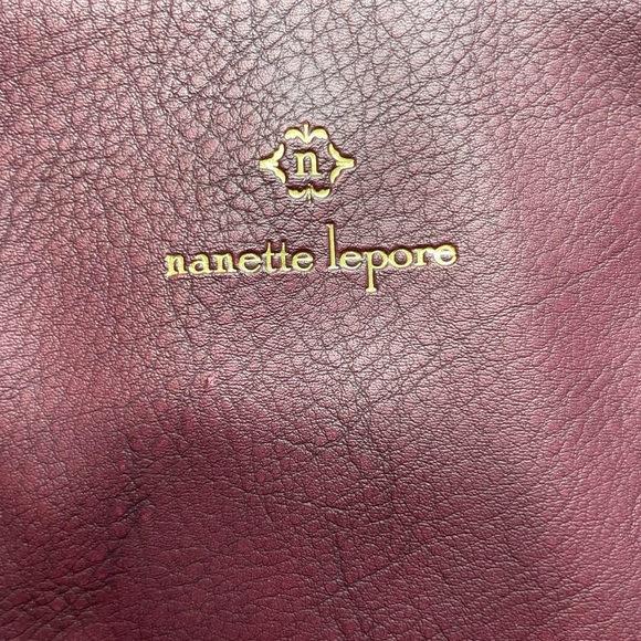 Nanette Lepore Burgundy Leather Tote Bag - Picture 5 of 13